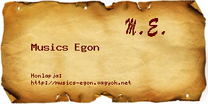 Musics Egon névjegykártya
